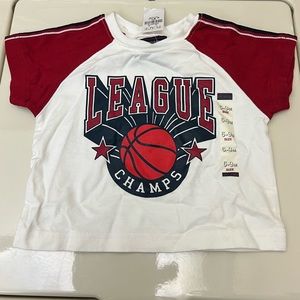 The Children’s Place Baby “LEAGUE CHAMPS”Basketball 6-9 months TSHIRT NWT